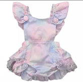 Candy - Pastel Ocean Baby Lace Frill Romper.